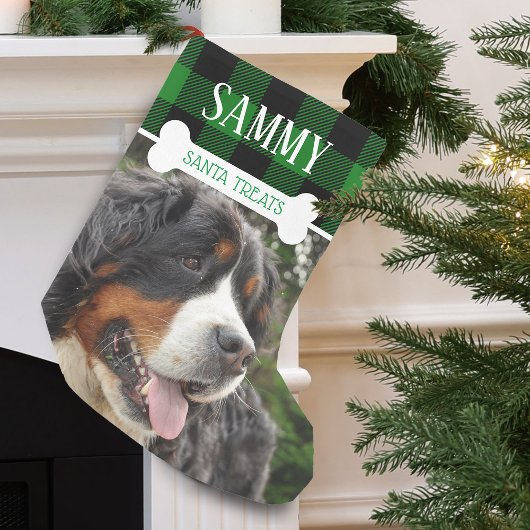 楽しい犬の写真 名前 オーダーメイド スモールクリスマスストッキング
