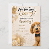 楽しい犬の結婚式? みんな来る? 招待状 (正面)