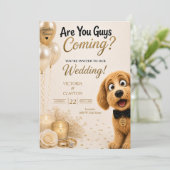 楽しい犬の結婚式? みんな来る? 招待状 (スタンド正面)