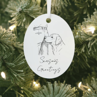 楽しい犬好きの季節の挨拶 クリスマス メタルオーナメント