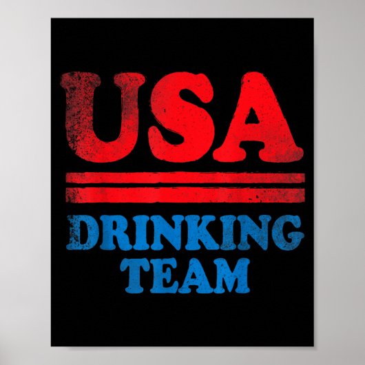 楽しい独立記念日の服 USA ドリンクチーム ポスター (正面)