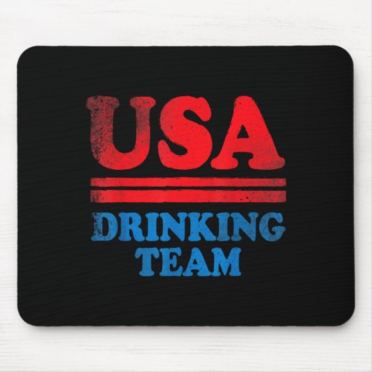 楽しい独立記念日の服 USA ドリンクチーム マウスパッド (正面)