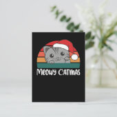 楽しい猫のクリスマス・パン　（ユーモアのある猫とクリスマスの駒） シーズンポストカード (スタンド正面)
