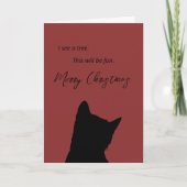 楽しい猫のクリスマス「木が見える。楽しみ!」 カード (正面)