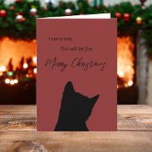 楽しい猫のクリスマス「木が見える。楽しみ!」 カード