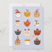 楽しい猫のパーソナライズされた誕生日パーティーの招待状 招待状 (裏面)