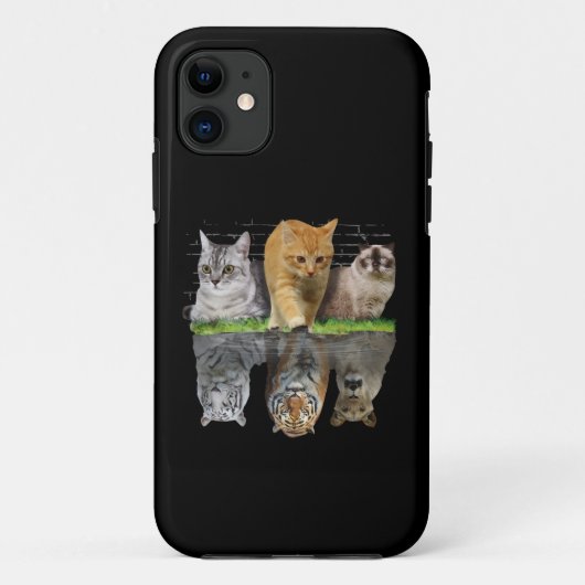 楽しい猫の反射ギフトデザインのアイデア Case-Mate iPhoneケース (裏面)