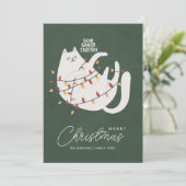 楽しい猫 メリークリスマス グリーティング シーズンカード (スタンド正面)