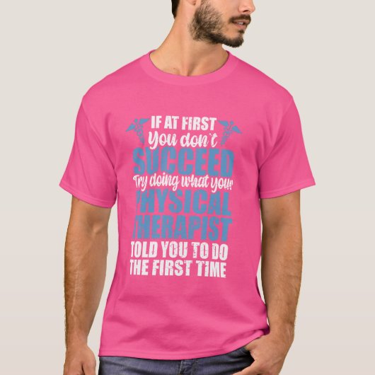 楽しい理学療法士 PT, レトロ理学療法士 Tシャツ (正面)