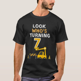 楽しい男の子の7歳の誕生日 7歳の建設 Tシャツ