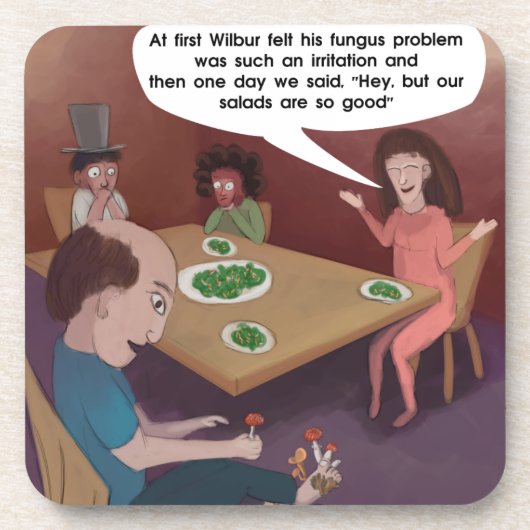 楽しい男は夕食のためにストールトおもしろいート コースター (正面)