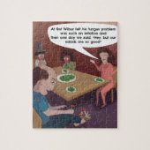 楽しい男は夕食のためにストールトおもしろいート ジグソーパズル (縦)