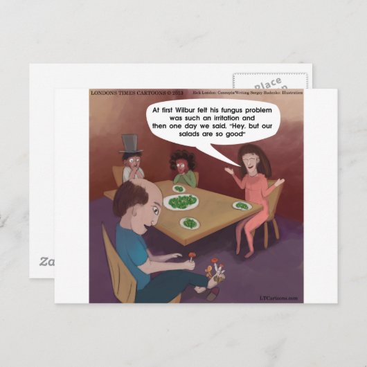 楽しい男は夕食のためにストールトおもしろいート ポストカード (正面/裏面)