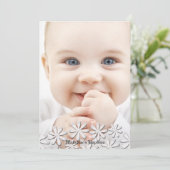 楽しい白いデイジーの写真の招待状 招待状 (スタンド正面)