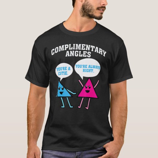楽しい直角鋭角三角形 数学教師のギフト クール Tシャツ (正面)