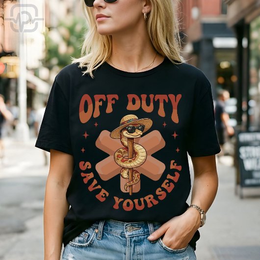 楽しい看護師の冗談グッズ オフデューティー セルフケア Tシャツ