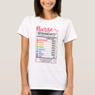 楽しい看護師の栄養成分表示 Tシャツ
