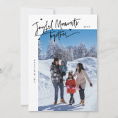 楽しい瞬間と一緒に白いクリスマスの写真 シーズンカード (正面)