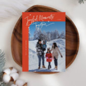 楽しい瞬間と一緒に赤いクリスマスの写真 シーズンカード