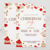 楽しい瞬間 エレガントなクリスマスパーティーの招待状 招待状 (正面/裏面)