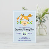 楽しい秋のキツネの誕生日パーティーの招待状 招待状 (スタンド正面)