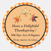 楽しい秋のサクサクお洒落葉した ラウンドシール (正面)