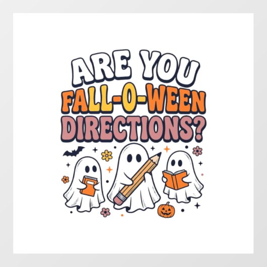 楽しい秋のハロウィーン教師の幽霊の指示入りTシャツ ウィンドウサイン (シート)