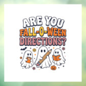 楽しい秋のハロウィーン教師の幽霊の指示入りTシャツ ウィンドウサイン (シート3)