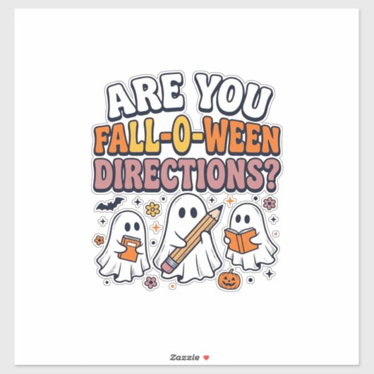 楽しい秋のハロウィーン教師の幽霊の指示入りTシャツ シール (シート)