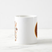 楽しい秋の季節のノームモノグラム コーヒーマグカップ (中央)