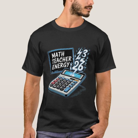楽しい算数の先生のエネルギー 面白い教室の算数 N Tシャツ (正面)