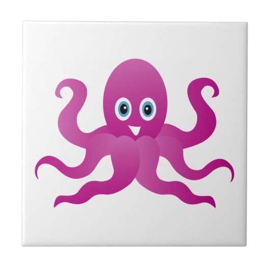 楽しい紫色のタコ タイル (正面)