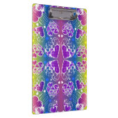 楽しい紫、青、黄色の遊び心のあるハート柄 クリップボード (右)