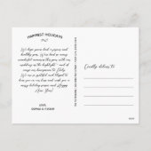 楽しい結婚したクリスマス写真フローラアーチ シーズンポストカード (裏面)