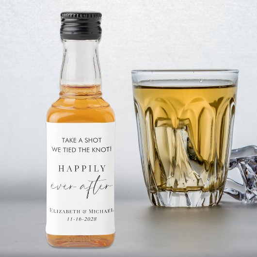 楽しい結婚式の引き出物 リキュールボトルラベル