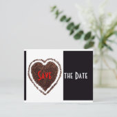 楽しい結婚式の招待状　新婦と新郎　出欠確認 招待状 (スタンド正面)