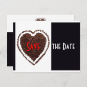 楽しい結婚式の招待状　新婦と新郎　出欠確認 招待状 (正面/裏面)