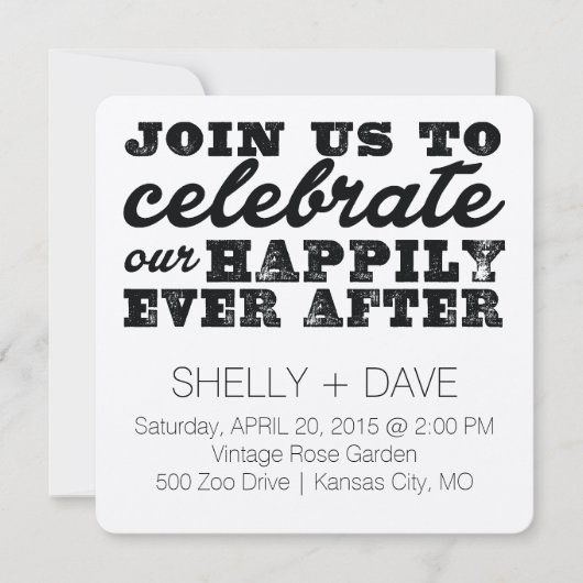 楽しい結婚式招待状 招待状 (正面)