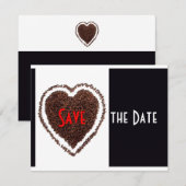 楽しい結婚式　保存日付　新婦と新郎　出欠確認 招待状 (正面/裏面)