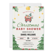 楽しい緑のクリスマスのおもちゃドライブ赤ちゃんシャワー