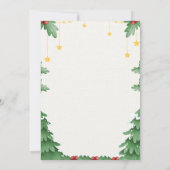 楽しい緑のクリスマスのおもちゃドライブ赤ちゃんシャワー 招待状 (裏面)