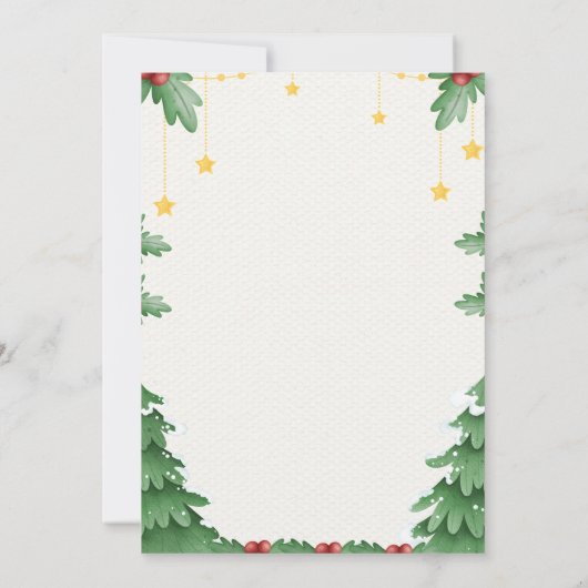 楽しい緑のクリスマスのおもちゃドライブ赤ちゃんシャワー 招待状 (裏面)