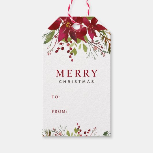 楽しい緑のクリスマス ギフトタグ (正面)