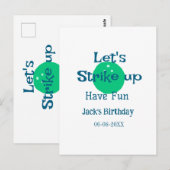 楽しい緑のボールの誕生日パーティーをしよう！ ポストカード (正面/裏面)