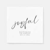 楽しい緑の書道楽しいクリスマス スタンダードカクテルナプキン (正面)