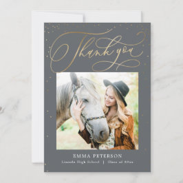 楽しい編集可能なカラー卒業ありがとう サンキューカード