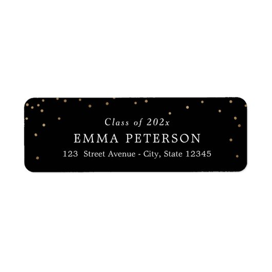 楽しい編集可能なカラー卒業アドレス ラベル (正面)