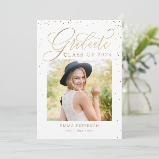 楽しい編集可能なカラー卒業招待状 招待状 (スタンド正面)