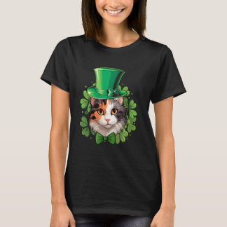 楽しい聖パトリックの三毛猫 Tシャツ