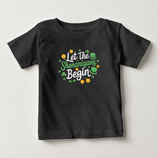 楽しい聖パトリックの日のお祭り騒ぎが始まる ベビーTシャツ (正面)